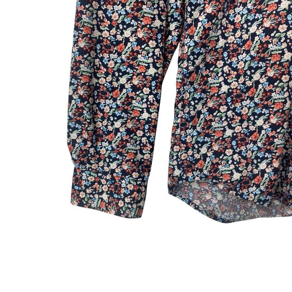 Zara Man Mens Size Medium Slim Fit Button Down Shirt Long Sleeve Black Floral - Picture 4 of 8